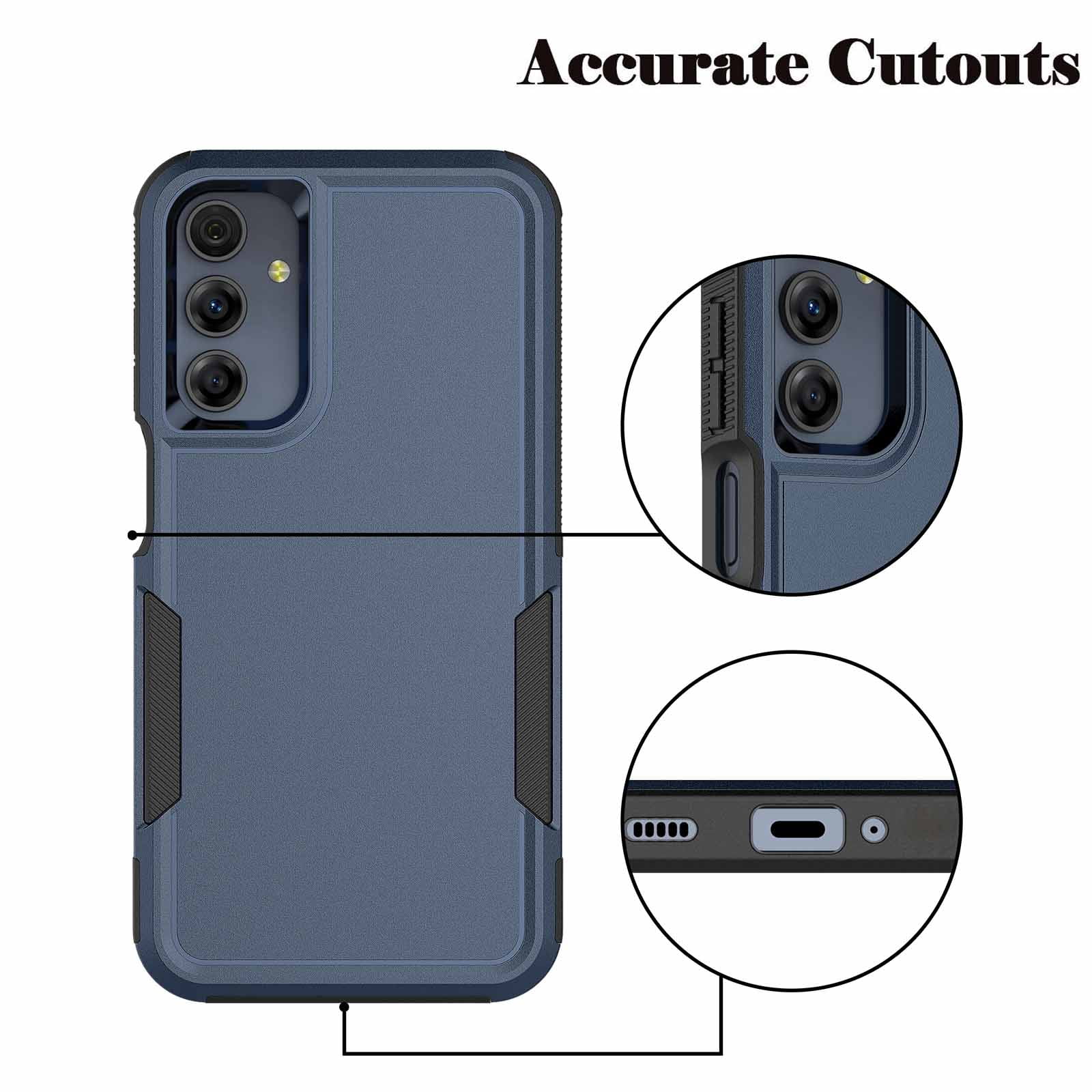 Samsung Galaxy A16 Case,Sturdy Phone Case for Galaxy A16 2025 6.7 inch,Njjex Shockproof Protection Heavy Duty Armor Hard Plastic & Rubber Rugged Bumper 2-in-1 Case Cover-Blue