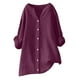 thumbnail image 4 of Vestidos Casuales Para Mujer, Blusas De Mujer De Moda Blusa de verano para mujer con cuello en V, manga larga, botones sueltos y lino, 4 of 7