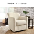 thumbnail image 5 of Bowery Hill Coastal Polyester Beige Finish Swivel Accent Chair, 5 of 6
