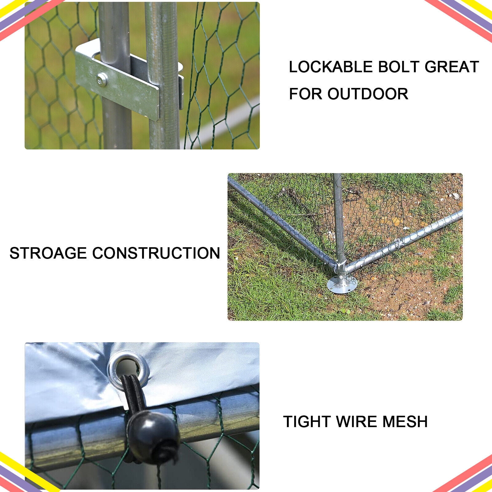 20 x10 ft Chicken Coop Pet Run Cage Rabbit Hutch Poultry Cage Outdoor with Roof