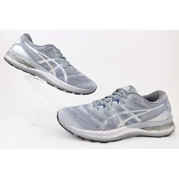 Asics Gel-Nimbus 23 Platinum Running Shoes / Piedmont Grey-White / Mens Sz 12