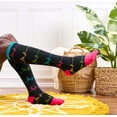thumbnail image 3 of Nurse Mates Compression Socks Wide Calf Up To 22" Color: Black EKG, Size: 9-11 Wide, 3 of 3