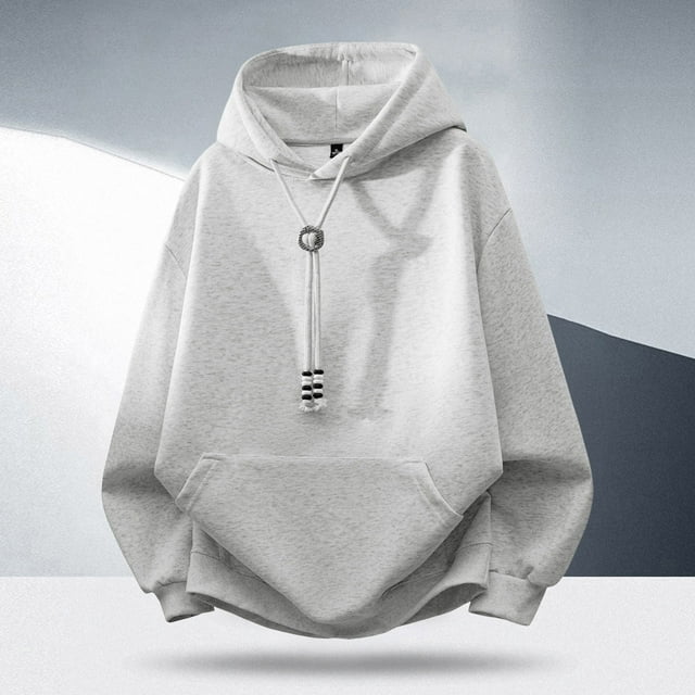 MHFRRA Sudadera con Capucha Informal de Manga Larga para Hombre, Cómoda, Ligera, Transpirable, Mezcla Suave para Uso Diario Gris claro