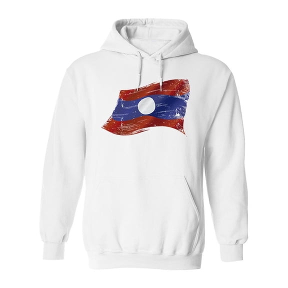 Laotian Flag Hoodie Men -Image by Shutterstock, Male x-Large