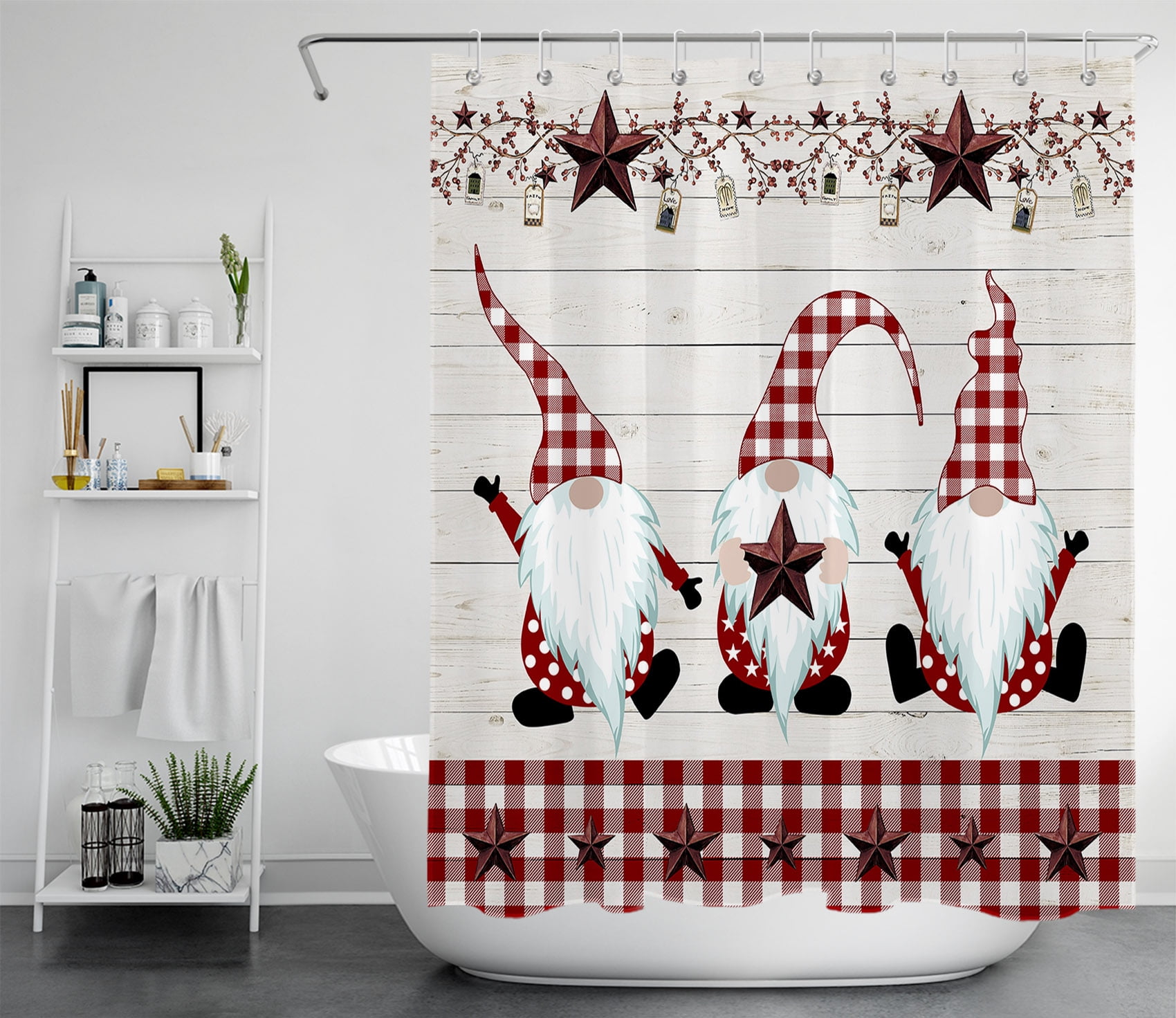 Details about   Cartoon Christmas Reindeer Shower Curtain Bathroom Decor Fabric & 12hooks 71" 