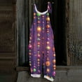 thumbnail image 2 of Dresfit Womens Mardi Gras Overalls Sleeveless Wide Leg Jumpsuit 2026 Patchwork Adjustable Strap Carnival Romper Loose Plus Size Loungewear Purple Pink 2XL, 2 of 4