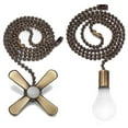thumbnail image 1 of MYG Ceiling Fan Pull Chain Ornaments Extension Chains with Decorative Light Bulb and Fan Cord 12 Inches Fan Pull Chain Set For Ceiling Light Lamp Fan Chain Bronze(Copper), 1 of 10