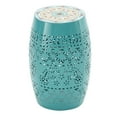 thumbnail image 3 of DUOSONG Ruby 12" Side Table - Teal Teal Ceramic Tile+Iron Garden & Outdoor Outdoor & Patio Furniture Outdoor Tables, 3 of 11