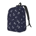 thumbnail image 1 of Disketp Anchors print Canvas Backpack Lightweight Travel Daypack Student Rucksack Laptop Backpack-, 1 of 5