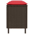 thumbnail image 4 of vidaXL Garden Bench with Cushion Brown 110x30x40.5 cm Poly Rattan, 4 of 5