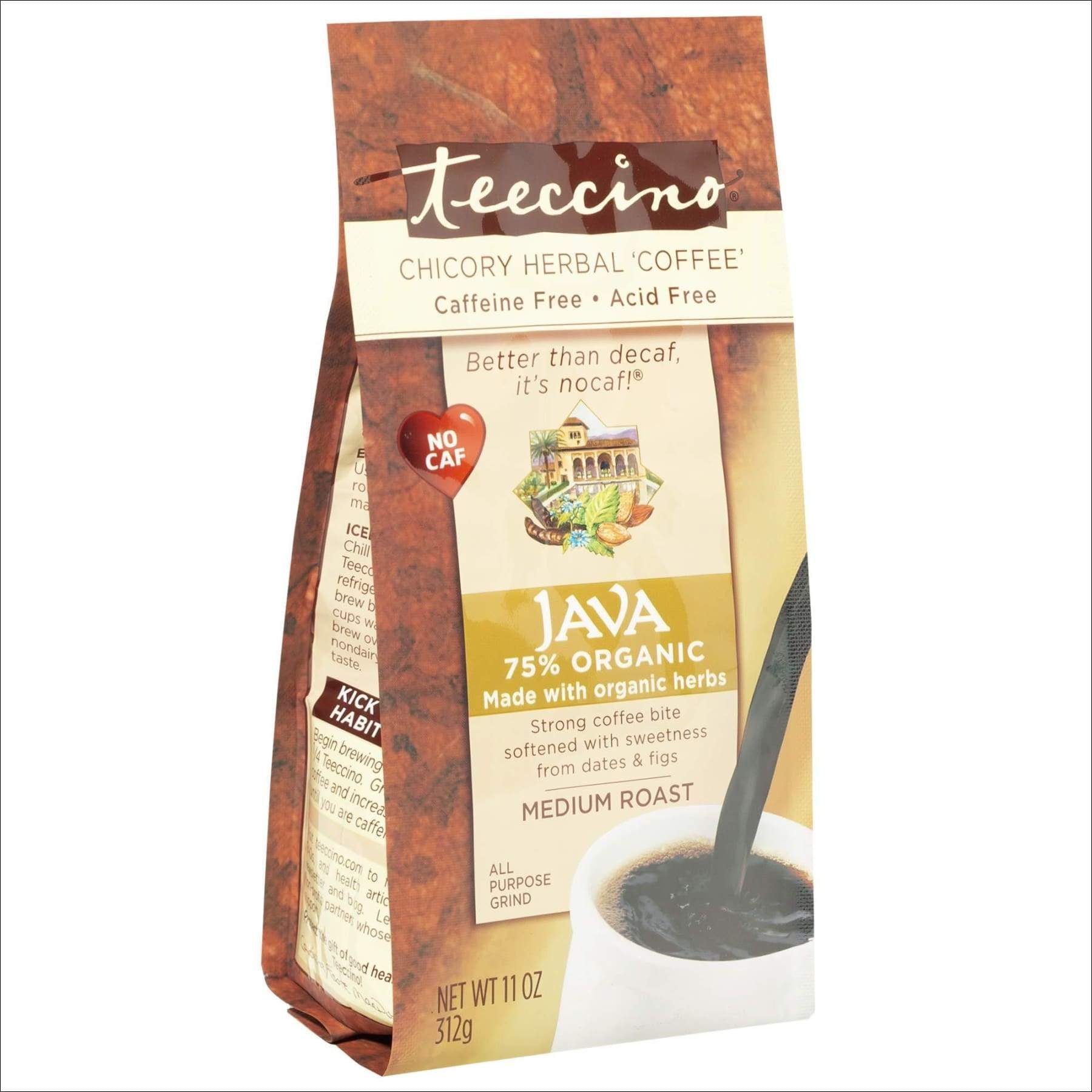 Teeccino Chicory Coffee Alternative Java Herbal Coffee Ground
