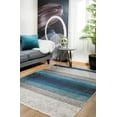 thumbnail image 3 of Viborg Blue Striped Polyester Area Rugs for Living Room Washable Rugs Boho Moroccan Area Rug Soft Geometric Bohemian Carpet Distressed Indoor Rug for Bedroom Dining Room Office Nonslip Rug, 3 of 9
