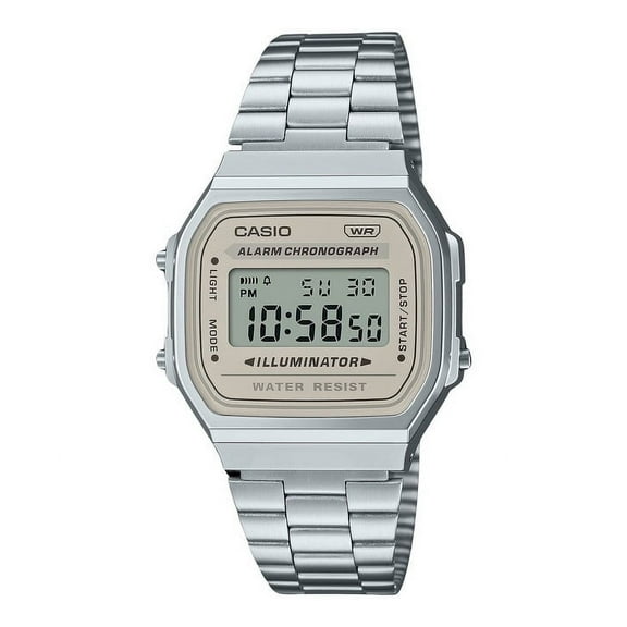 Casio Vintage Digital Stainless Steel Bracelet Quartz A168WA-8 Unisex Watch