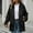 Black, variant on Womens Mid-Length Hooded Sherpa Winter Coat - Polyester Sherpa-Like Fabric, Quilted Panels, Full-Zip, Side Pockets, Relaxed Fit, Black for Fall/Winter,Size M