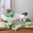 thumbnail image 4 of Abbracc Cute Cartoon Frog Shaped Ceramic Cactus Flower Plant Pot Decor S S, 4 of 9