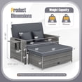 thumbnail image 3 of Gymax Patio Daybed Set Rattan Loveseat Sofa Set w/ Adjustable Backrest Gray Cushions, 3 of 10