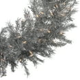 thumbnail image 3 of Northlight Silver Tinsel Pre-Lit Artificial Christmas Wreath with Clear Lights, 3 of 7