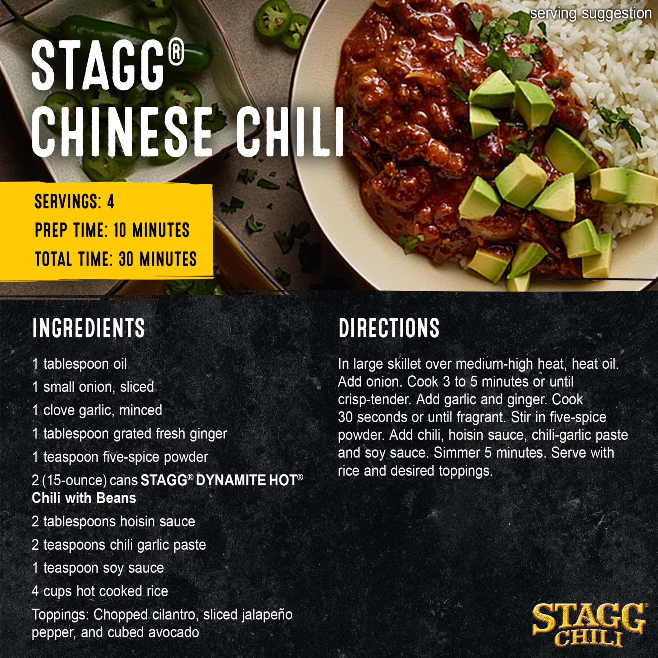 (2 pack) STAGG DYNAMITE HOT Chili with Beans Beef, Shelf-Stable, 15 oz Steel Can