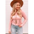 thumbnail image 4 of POGLIP Women's Pink Open Back Long Sleeve Knit Top, 4 of 6