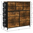 thumbnail image 3 of NEILA 12-Drawer Dresser for Bedroom Chest of Drawers Metal Frame, Wood Top & Fabric Drawer Storage Organizer with Hooks, Sturdy and Durable, for Closet, Hallway, Entryway, Living Room,Brown, 3 of 8
