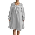 thumbnail image 7 of Karight Women's Victorian Cotton Nightgown Vintage Princess Style Nightdress Long Lace Ruffled Sleepwear, 7 of 7