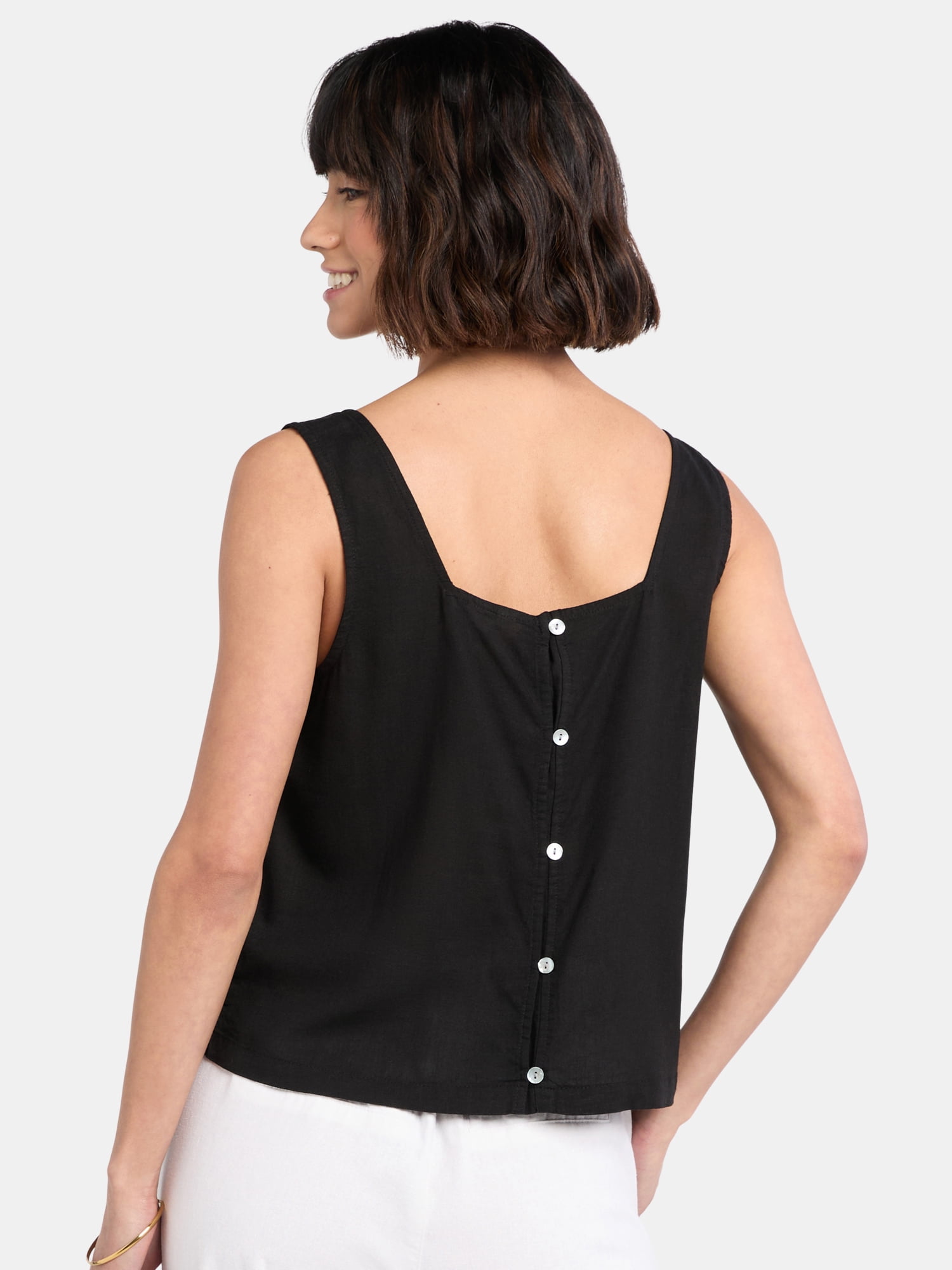 Time and Tru Women's Woven Tank Top, Sizes XS-XXXL