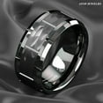 thumbnail image 4 of Tungsten Rings for Men Wedding Bands for Him Womens Wedding Bands for Her 8mm All Black Brushed, 4 of 7