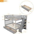 thumbnail image 7 of Harper & Bright Designs Full over Full Bunk Bed with Two Storage Drawers and Storage Shelves for Bedroom, Gray, 7 of 7
