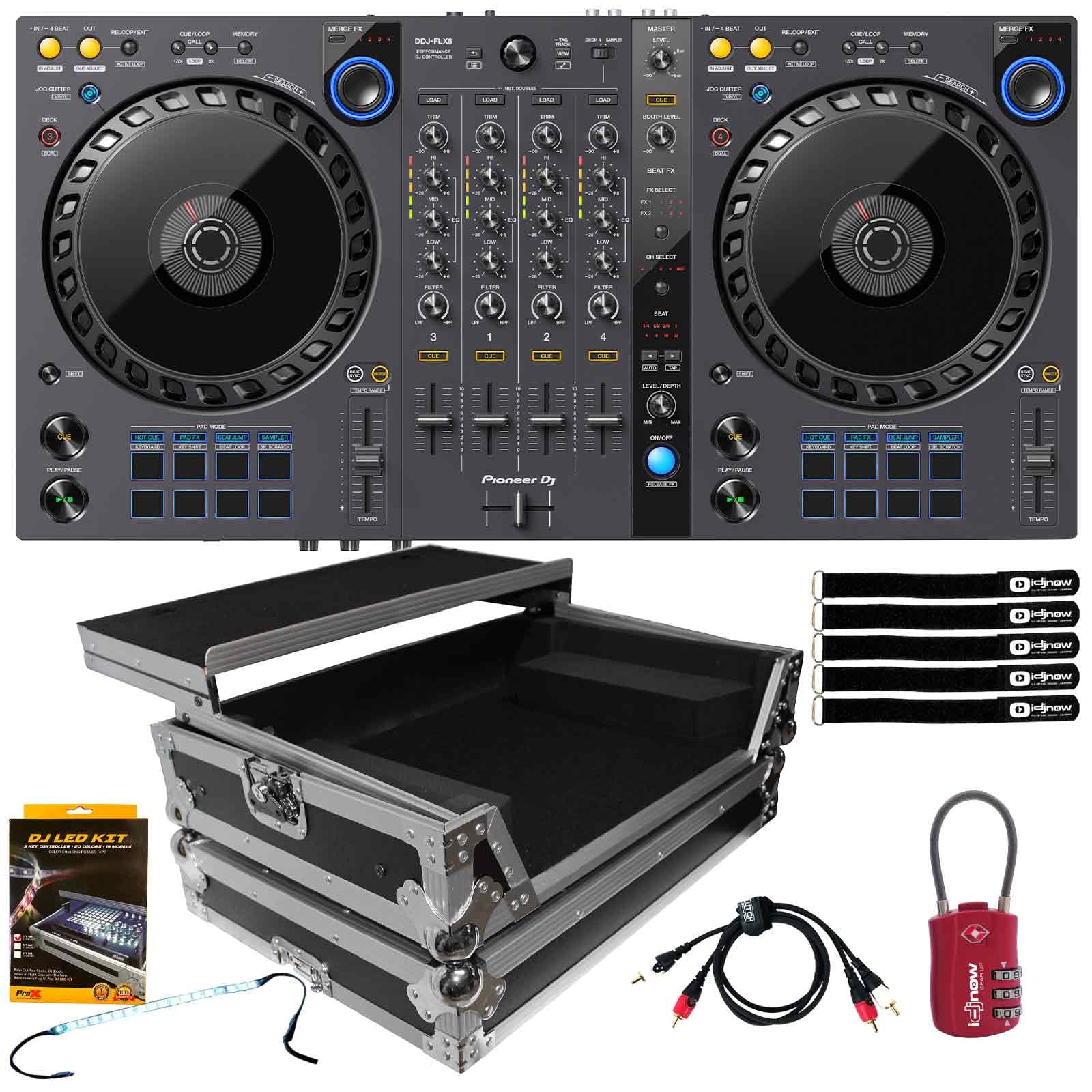 Pioneer DJ DDJ-FLX6 4-Channel DJ Controller with Sliding Laptop