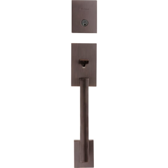 Kwikset San Clemente Single Cylinder Handleset With Halifax Lever - SmartKey Security - Matte Black