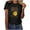 Black, variant on Yxnmud Women's Fashion Crewneck Printed Short Sleeve T-shirt Casual Loose Shirt Tops