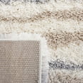 thumbnail image 6 of SAFAVIEH Fontana Shag Damjana Striped Plush Area Rug, Ivory/Grey, 9' x 12', 6 of 8