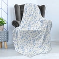 thumbnail image 4 of Flower Soft Flannel Fleece Throw Blanket, Sakura Japanese Cherry Blossom Branches Soft Toned Spring Tree Design, Cozy Plush for Indoor and Outdoor Use, 50" x 60", Pale Azure Blue White, by Ambesonne, 4 of 5
