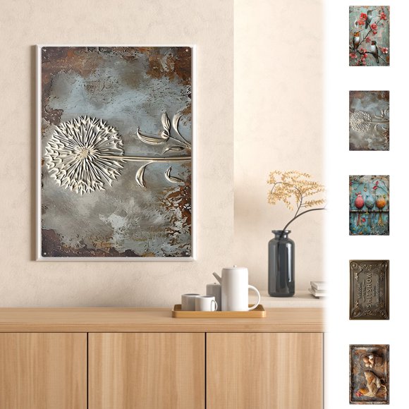 Yeciiwht Décoration Murale Personnalisée Tableaux en Tôle de Fer 12x8 Pouces, Art Mural Personnalisé, Décoration Murale Exquise à Suspendre Tableaux Imperméables et anti-UV pour Salon, Chambre, Bureau