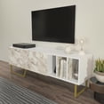 thumbnail image 3 of Linossa 60'' Modern TV Stand Wood Console Table Entertainment Unit with Metal Leg for 70'' TVs Marble Gold Finish, 3 of 6