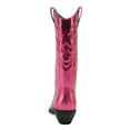 thumbnail image 2 of Soda Women Cowgirl Cowboy Western Stitched Boots Pointy Toe Knee High Reno-S Hot PInk Metallic Fuchsia 10, 2 of 4