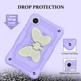 thumbnail image 3 of for Samsung Galaxy Tab A9 8.7" (2023) SM-X110/X115 Kids Case with 3D Butterfly Stand & Pencil Holder, Tablet Case with Adjustable Shoulder Strap, Anti-Scratch Shockproof Protective Cover, Purple+Beige, 3 of 6