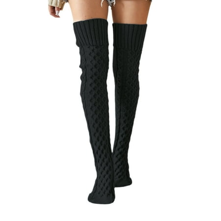 

Ma&Baby Women Knitted Thigh High Socks Cable Boot Socks Stockings Over Knee Leg Warmers