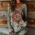 thumbnail image 3 of Aloohaidyvio Womens Long Sleeve Shirts Summer V Neck T Shirt Basic Tops Casual Soft Tees, 3 of 3