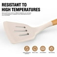 thumbnail image 3 of Silicone Cooking Utensils Set - Silicone Kitchen Utensils for Cooking Wooden Handles, 446�F Heat Resistant Kitchen Utensil Spatula Sets w Holder, Gadgets for Non-Stick Cookware BPA FREE (Khaki), 3 of 9