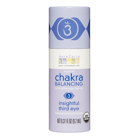 - Aura Cacia Organic Chakra Balancing Aromatherapy Roll On Oil, Insightful Third Eye, 0.31 Oz