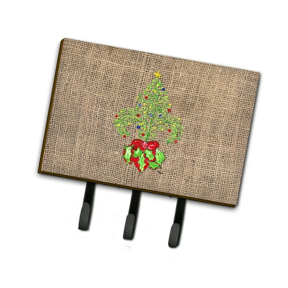 Carolines Treasures 8745TH68 Christmas Tree Fleur de lis Leash or Key Holder Triple Hook multicolor