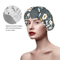 thumbnail image 3 of KLL Flowers and Bee Pattern Shower Cap & Bath Cap for Women,Reversible Oversized Waterproof Shower Caps for all Hair Lengths,Elastic Reusable Bathing Hair Cap, 3 of 7