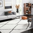 thumbnail image 2 of SAFAVIEH August Delroy Diamond Shag Area Rug, Ivory/Dark Grey, 8' x 10', 2 of 8