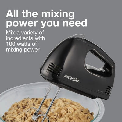 5 Speed Hand Mixer - Black: 120W Handheld Mixer, Dishwasher-Safe Parts, Plastic Material