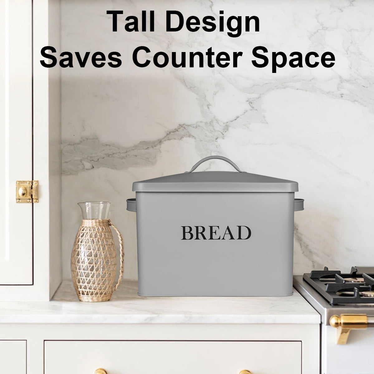 Space Saving Extra Large Bread Box For Countertops - Holds 2 Loaves –  HARRAHOME
