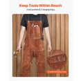 thumbnail image 5 of VEVOR Leather Welding Apron Split Leg, Heavy Duty Cowhide Flame Resistant Welding Pants for Men Women, Heat-Resistant Safety Apron with 3 Pockets for Woodworking, Gardening, Blacksmithing, M-Size, 5 of 9