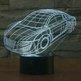 thumbnail image 2 of lionlar Race Car USB 3D LED 7 Colors Touch Switch Acrylic Crystal Table Light Lamp, 2 of 8