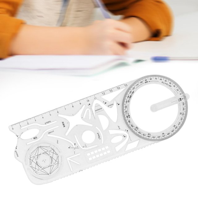 Colaxi Geometric Ruler Math Measuring Ruler Clear Scale Measuring Tool Plastic s Rulers for Architecture Designing Math Teaching High School