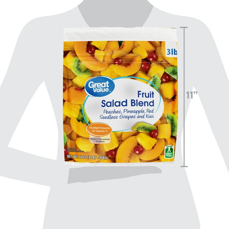 Great Value Fruit Salad Blend, 48 oz Frozen Fruit Salad with